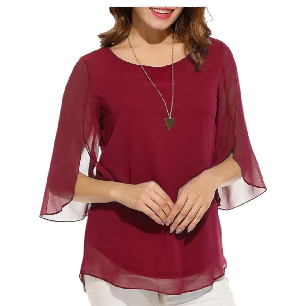 New Cherry red 3/4 sleeve top
